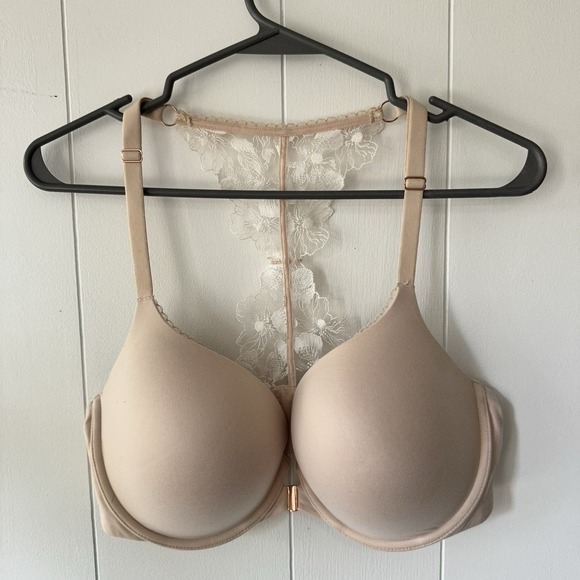 Victoria's Secret Other - Victoria's Secret Body by Victoria Lace Racerback Bra 36DD Nude Front Clasp